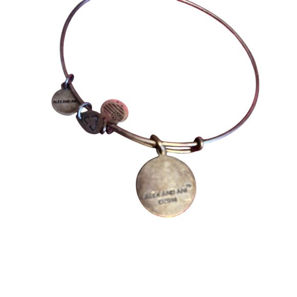 Alex And Ani Initial L Charm Rafaelian Silver Finish Bangle Bracelet - Picture 3 of 5